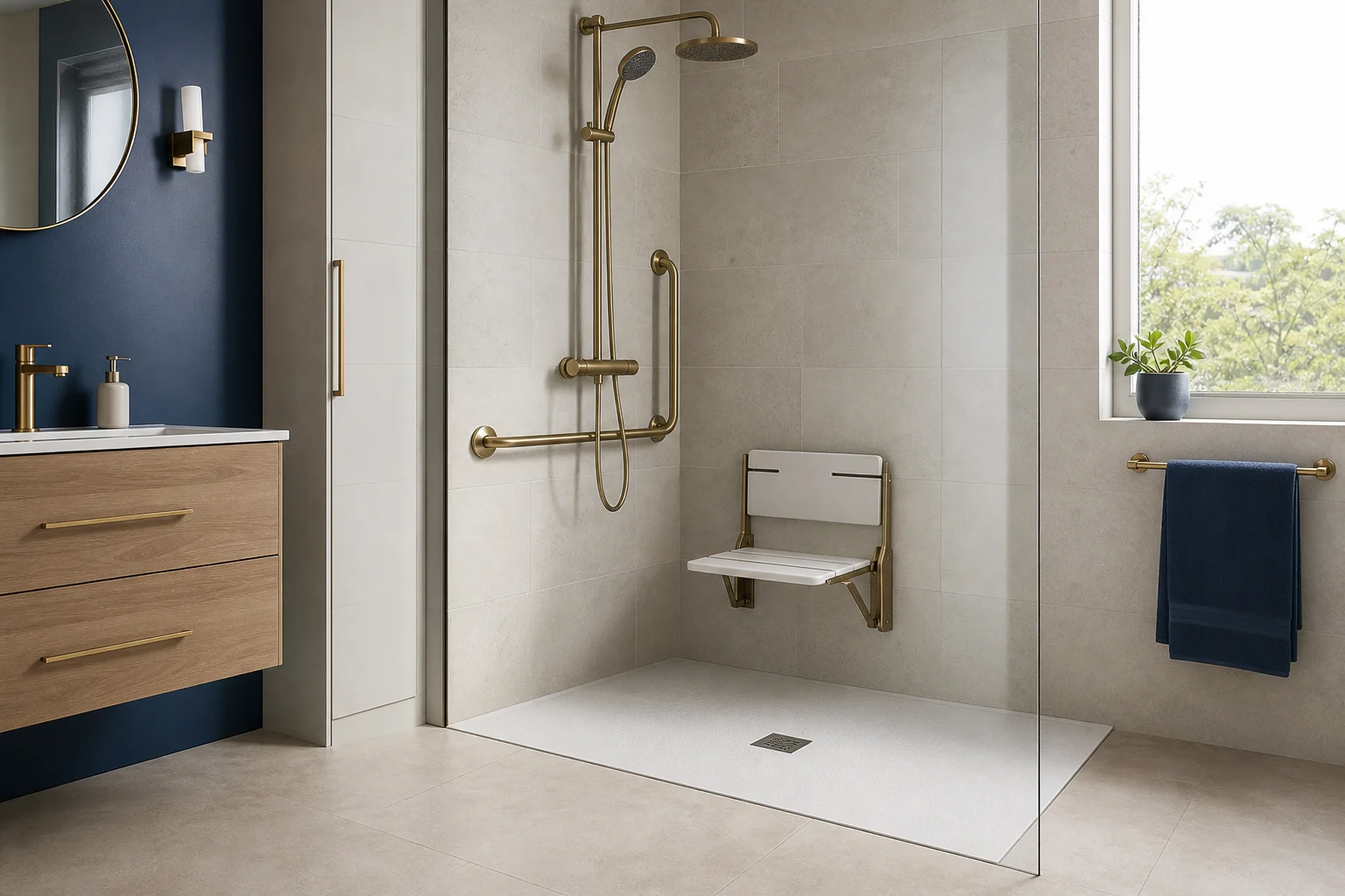 Salle de bain adaptée PMR